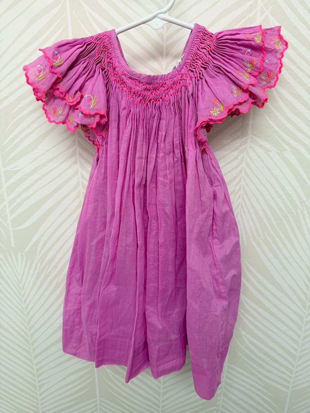 Nellystella Teagan Smocked Cotton Dress in Candy Grape